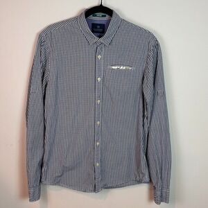 SCOTCH & SODA Palms Men's Check Button Up Shirt Size Med Preppy Classic Formal